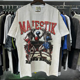 MAJESTIK Men's Vintage Graphic Oversized T-Shirt – Retro Streetwear Washed Casual Tee