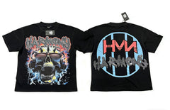 HARMONY Men's Vintage Skull Graphic Oversized T-Shirt – Double-Sided Unisex Streetwear Tee