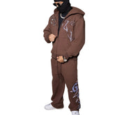 GLAZA GOD Sweatshirt Sets -BROWN