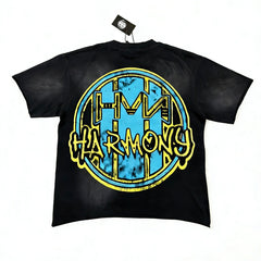HARMONY Men's Vintage Football Graphic Oversized T-Shirt – Double-Sided Unisex Streetwear Tee