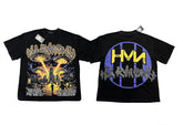 HARMONY Men's Vintage UFO Graphic Oversized T-Shirt – Double-Sided Unisex Streetwear Tee