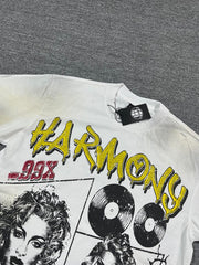 HARMONY Men's Vintage Pop Art Graphic Oversized T-Shirt – Double-Sided Unisex Streetwear Tee