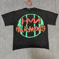 HARMONY Vintage Harmony Graphic Oversized T-Shirt – Unisex Streetwear Cotton Tee