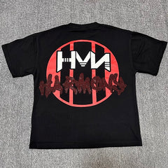 HARMONY Vintage Harmony Ghost Face Graphic Oversized T-Shirt – Double-Sided Unisex Streetwear Tee