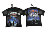 HARMONY Men's Vintage Horror Graphic Oversized T-Shirt – Double-Sided Unisex Streetwear Tee