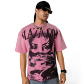 GLAZA GOD Look Pink- Heavyweight Acid Wash Oversized Tee-Vol.2