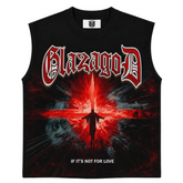 GLAZA GOD Presence – Heavyweight Acid Wash Sleeveless Tee -Red