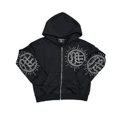 ‘Eclipse’ Black Rhinestone Hoodie