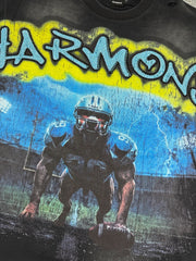 HARMONY Men's Vintage Football Graphic Oversized T-Shirt – Double-Sided Unisex Streetwear Tee