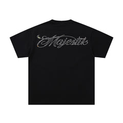 MAJESTIK Men's Vintage Graphic Oversized T-Shirt – Retro Streetwear Double-Sided Print Casual Tee