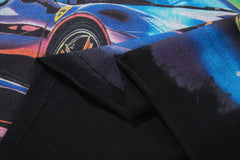 MAJESTIK Men's Y2K Graphic Oversized T-Shirt – Futuristic Streetwear Double-Sided Print Casual Tee