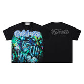 MAJESTIK Men's Y2K Graphic Oversized T-Shirt – Fantasy Streetwear Double-Sided Print Casual Tee