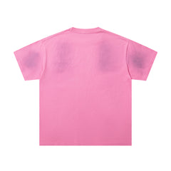 MAJESTIK Men's Vintage Graphic Oversized T-Shirt – Pink Retro Streetwear Washed Casual Tee