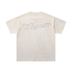 MAJESTIK Men's Vintage Graphic Oversized T-Shirt – Racing Streetwear Double-Sided Print Casual Tee
