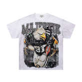 MAJESTIK Men's Vintage Graphic Oversized T-Shirt – Gothic Streetwear Double-Sided Print Casual Tee