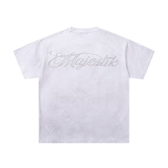 MAJESTIK Men's Vintage Graphic Oversized T-Shirt – Gothic Streetwear Double-Sided Print Casual Tee