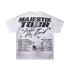 MAJESTIK Men's Vintage Graphic Oversized T-Shirt – Artistic Streetwear Double-Sided Print Casual Tee
