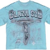 GLAZA GOD Crucifixion -Vol. 7- T-Shirt Oversized-BLUE