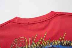 MAJESTIK Men's Vintage Graphic Oversized T-Shirt – Retro Streetwear Double-Sided Print Casual Tee