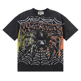 MAJESTIK Men's Vintage Graphic Oversized T-Shirt – Abstract Streetwear Retro Casual Tee