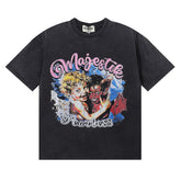 MAJESTIK Men's Vintage Graphic Oversized T-Shirt – Colorful Streetwear Retro Casual Tee