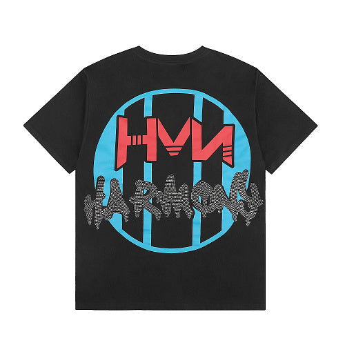 HARMONY Vintage Harmony Skull Graphic Oversized T-Shirt – Double-Sided Unisex Streetwear Tee