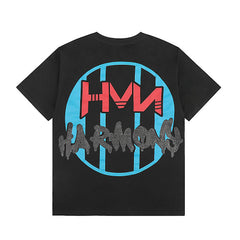 HARMONY Vintage Harmony Skull Graphic Oversized T-Shirt – Double-Sided Unisex Streetwear Tee