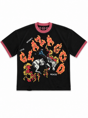 GLAZA GOD The Colt- Distressed Acid Wash Oversized Tee - 01