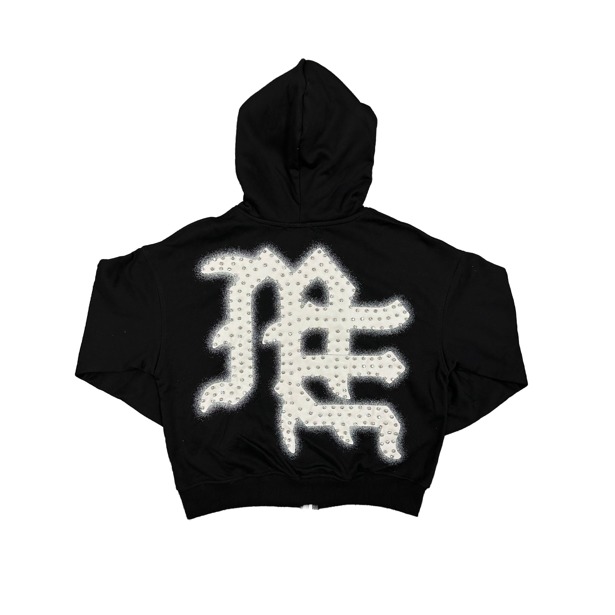 Black ‘End’ Rhinestone hoodie