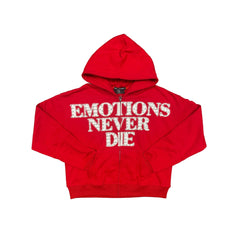 Red ‘End’ Rhinestone hoodie