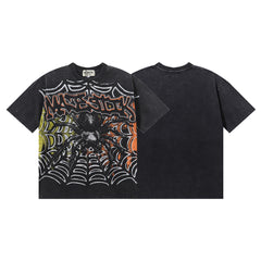 MAJESTIK Men's Vintage Graphic Oversized T-Shirt – Abstract Streetwear Retro Casual Tee