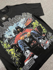 HARMONY Men's Vintage Hip Hop Graphic Oversized T-Shirt – Double-Sided Unisex Streetwear Tee