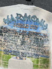 HARMONY Men's Vintage Football Graphic Oversized T-Shirt – Double-Sided Unisex Streetwear Tee