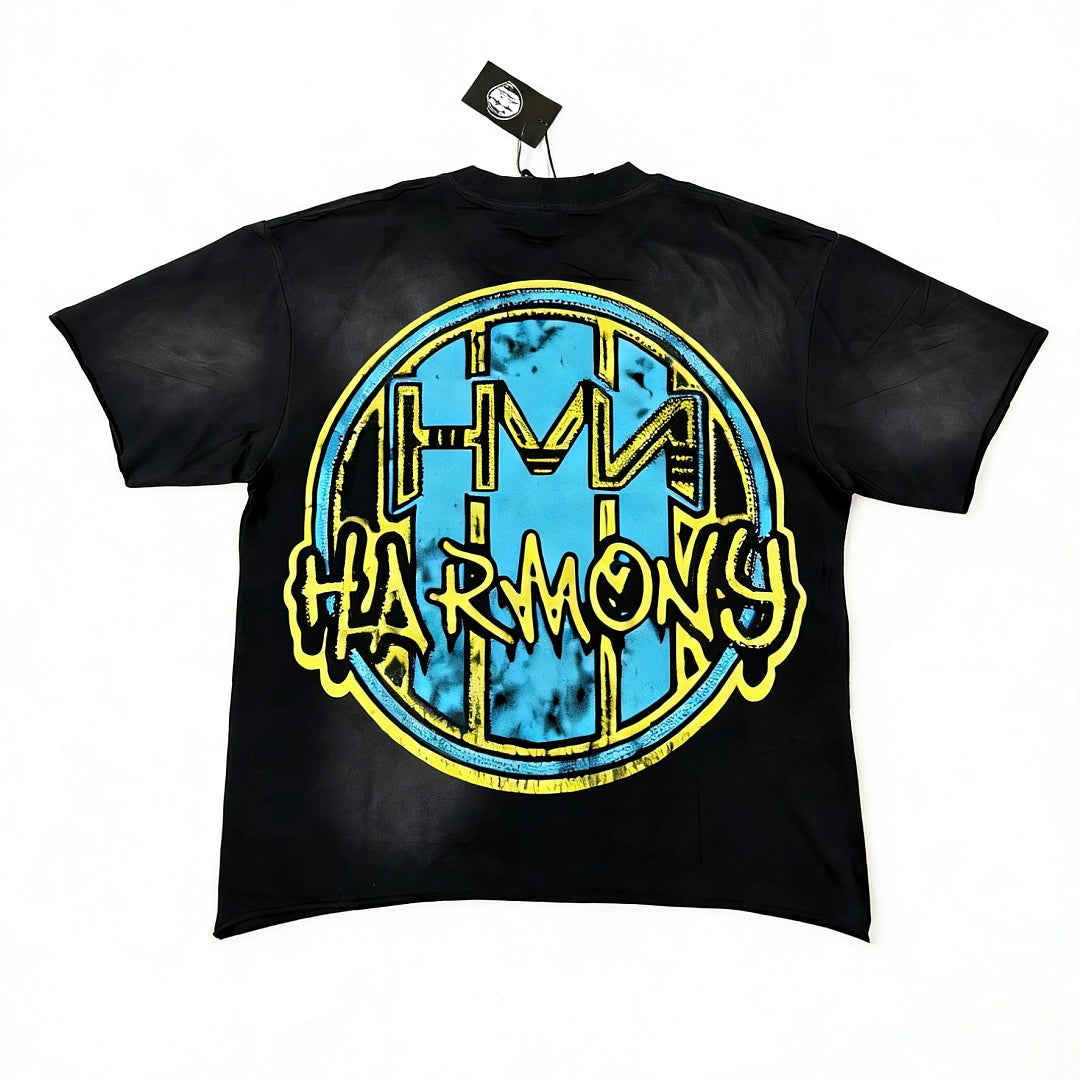 HARMONY Men's Vintage Football Graphic Oversized T-Shirt – Double-Sided Unisex Streetwear Tee