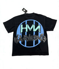 HARMONY Men's Vintage Skeleton Guitar Graphic Oversized T-Shirt – Double-Sided Unisex Streetwear Tee
