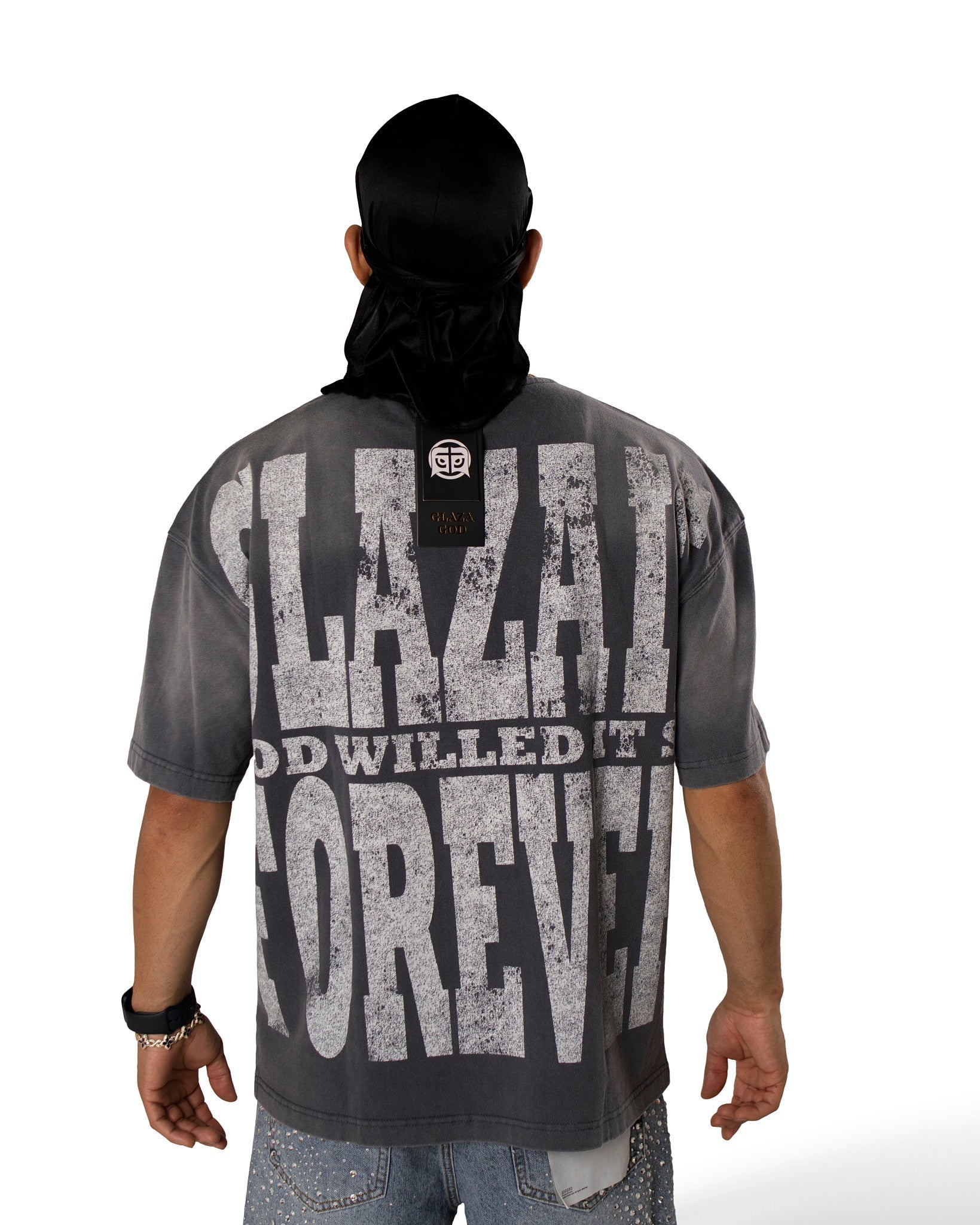 GLAZA GOD Nave- Heavyweight Acid Wash Oversized Tee
