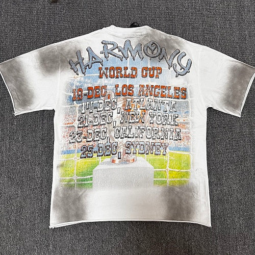 HARMONY Vintage Harmony League Football Graphic Oversized T-Shirt – Double-Sided Unisex Streetwear Tee