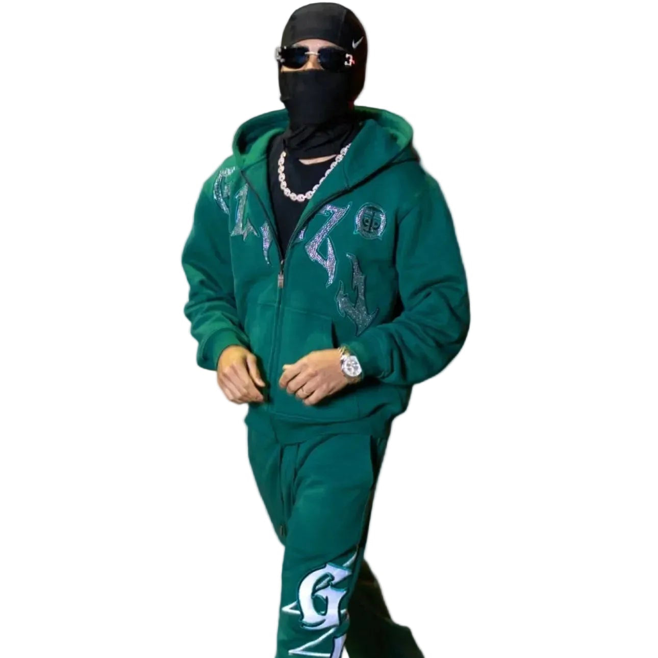 GLAZA GOD Sweatshirt Sets -GREEN