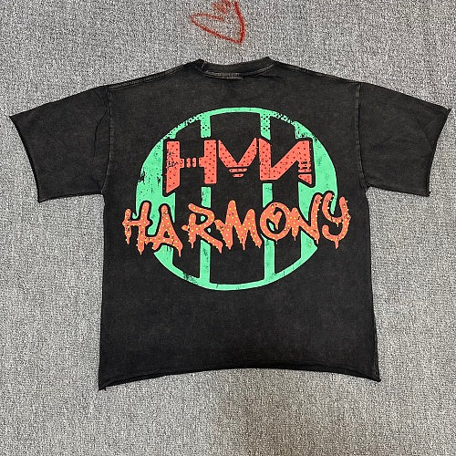 HARMONY Vintage Harmony Graphic Oversized T-Shirt – Unisex Streetwear Cotton Tee