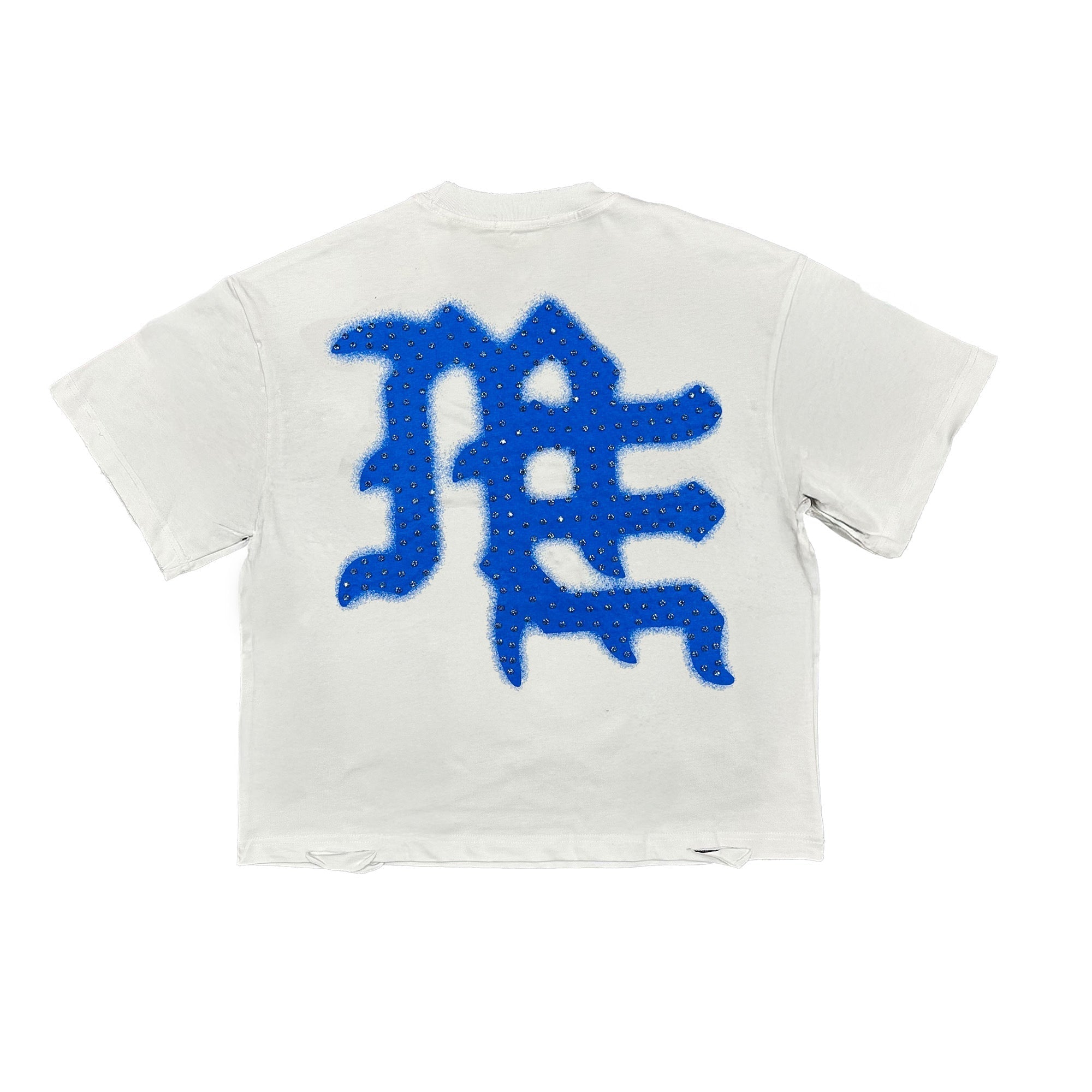 Blue ‘End’ Rhinestone Tee