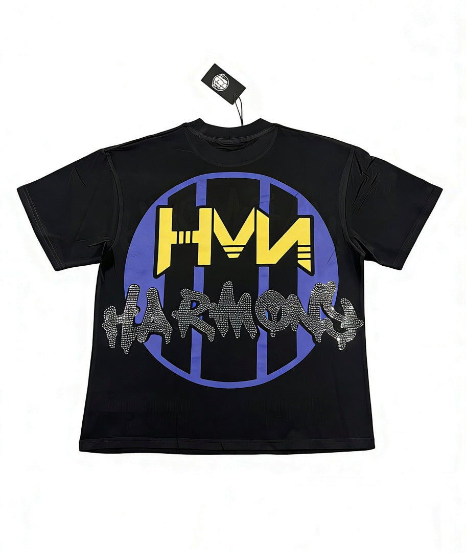 HARMONY Men's Vintage UFO Graphic Oversized T-Shirt – Double-Sided Unisex Streetwear Tee