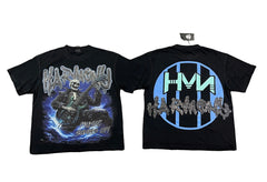 HARMONY Men's Vintage Skeleton Guitar Graphic Oversized T-Shirt – Double-Sided Unisex Streetwear Tee