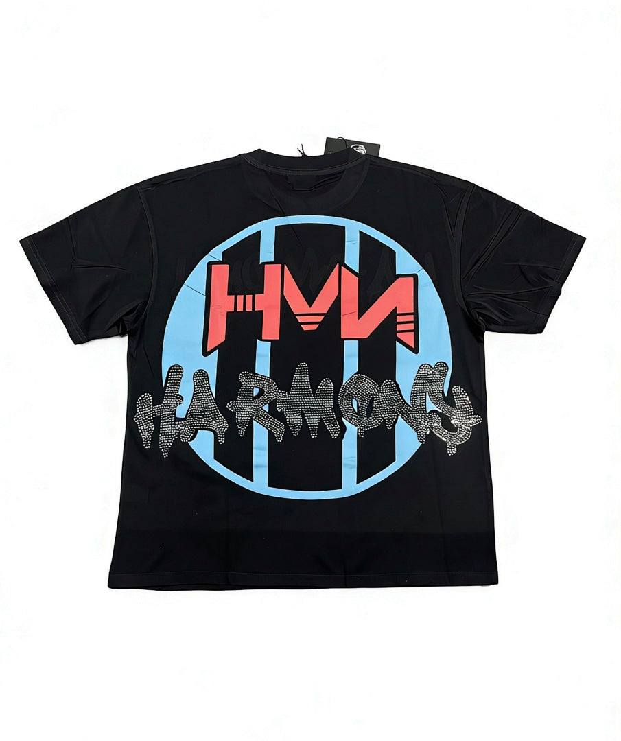 HARMONY Men's Vintage Skull Graphic Oversized T-Shirt – Double-Sided Unisex Streetwear Tee