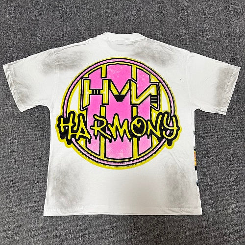 HARMONY Vintage Harmony Carnival Graphic Oversized T-Shirt – Double-Sided Unisex Streetwear Tee