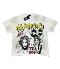 HARMONY Men's Vintage Pop Art Graphic Oversized T-Shirt – Double-Sided Unisex Streetwear Tee