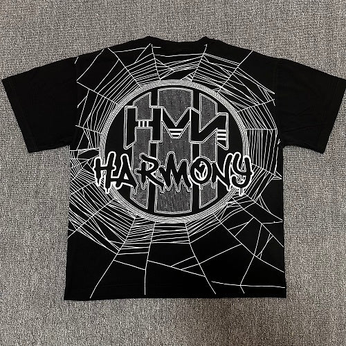 HARMONY Men's Vintage Spider Graphic Oversized T-Shirt – Double-Sided Unisex Streetwear Tee