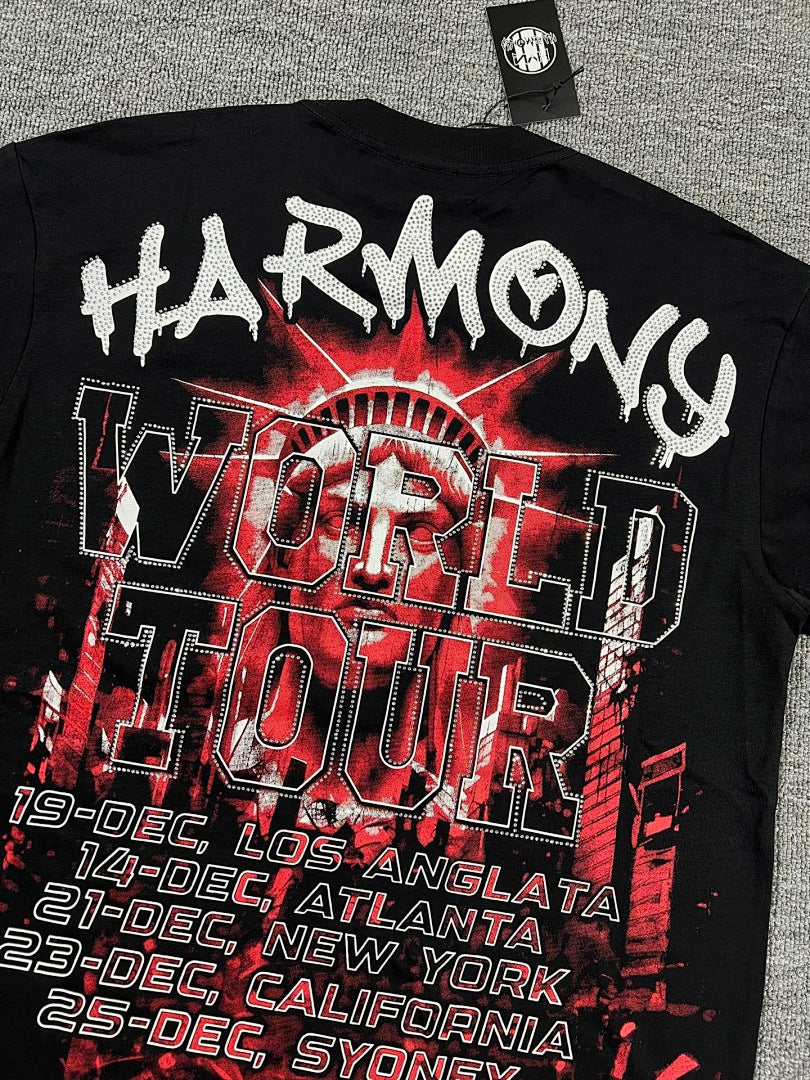 HARMONY Men's Vintage Statue Graphic Oversized T-Shirt – Double-Sided Unisex Streetwear Tee