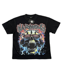 HARMONY Men's Vintage Skull Graphic Oversized T-Shirt – Double-Sided Unisex Streetwear Tee