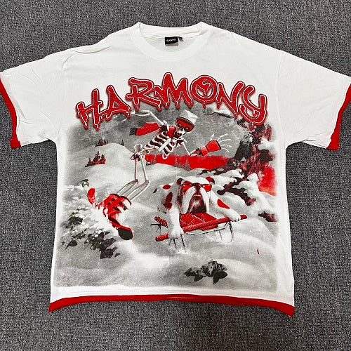 HARMONY Vintage Harmony Skeleton Graphic Oversized T-Shirt – Unisex Streetwear Tee