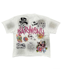 HARMONY Men's Vintage Y2K Oversized Graphic T-Shirt Cotton Double-Sided Print